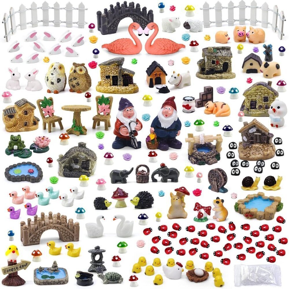 Fairy Garden Kit 200 Pieces Miniature Accessories Set